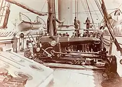 The main gun, an Armstrong 115-pounder