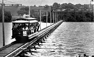 Streetcar connecting Campbell's Island to Watertown (now East Moline)