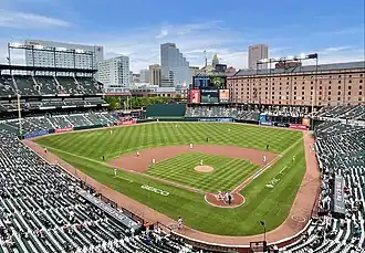 A photograph of a baseball diamond