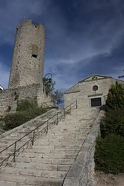 Tower and church of Chambles