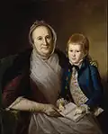 Mrs. James Smith and Grandson, a 1776 portrait by Charles Willson Peale of Smith's mother Mary and his son Campbell.[1]