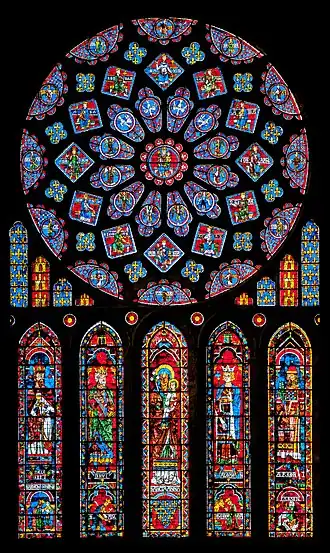 North transept rose window, c. 1230