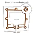 Outline plan of the castle with its isolated keep.