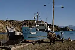 Boat near Chile Chico in Chile