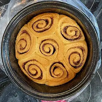 The rolls are dry and golden brown.