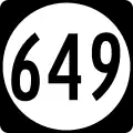 State Route 649 marker