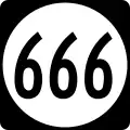 State Route 666 marker