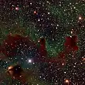 Environment in the Gum Nebula with HH 46/7 (middle-right)