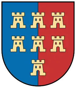 The historical coat of arms of the Transylvanian Saxons and of their seven seats