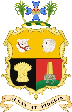 Queensland's official coat of arms from 1893 to 1977