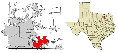 Location of Wylie in Collin County, Texas