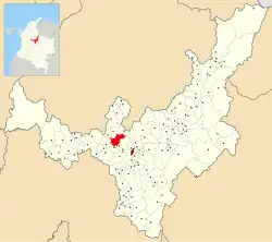 Location of the town of Villa de Leyva and the Leyva municipality in Boyacá Department