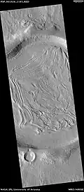 Unnamed crater with concentric crater fill, 38°&nbsp;S