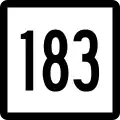 Route 183 marker