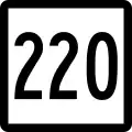 Route 220 marker
