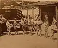 Boys unloading at Seaside House orphanage, Coogee, Jock Stewart presiding, 1940s.
