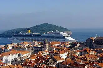 Cruise ship in Dubrovnik.
