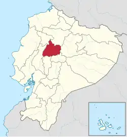 Location of Cotopaxi in Ecuador
