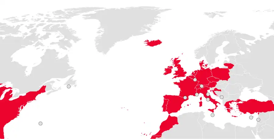 Countries served by Play as of April 2025