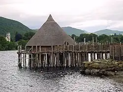 Reconstructed crannóg on Loch Tay
