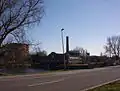 Cruquius Museum, seen from Heemstede side of Cruquius bridge over the Ringvaart