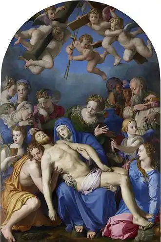 Bronzino, Deposition of Christ, 1540–1545, oil on panel, 268 × 173 cm.
