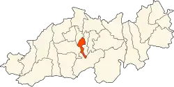 Map of Blida province, highlighting the Ouled Yaich commune