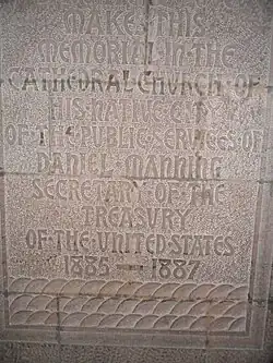 Daniel Manning memorial, nave.