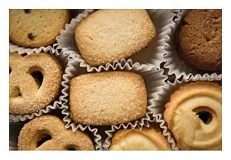 Danish cookies in wrappers