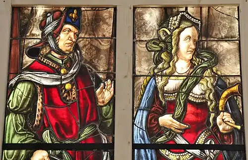 Auch Cathedral, stained glass window by Arnaud de Moles (detail)