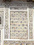 Geometrically patterned panel with 10-point stars