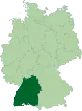 A map of Germany with the location of Baden-Württemberg highlighted