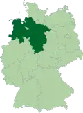 Map of Germany with the location of Lower Saxony highlighted