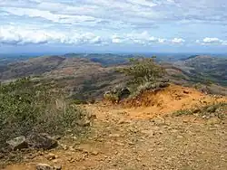 A view to the south from the southern crater rim