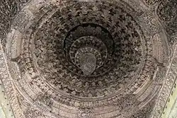 Ornate domical bay ceiling in Kaitabheshvara temple at Kubatur