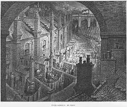 Over London by Rail Gustave Doré c 1870. From London: A Pilgrimage