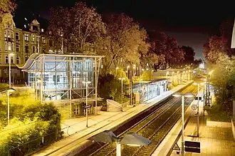Night view of the S-Bahn station