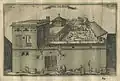 "Logie van Suratte", a view of the lodge of the Dutch East India Company (VOC) in Surat as seen in April 1629 by Pieter van den Broecke (1585–1640), a Dutch cloth merchant in the service of VOC.