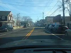 Eastbound Main Street in Downtown Center Moriches in November 2019