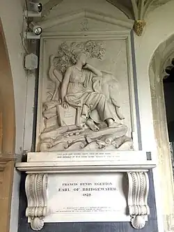 Memorial to Francis Henry Egerton, 8th Earl of Bridgewater (1756–1829)