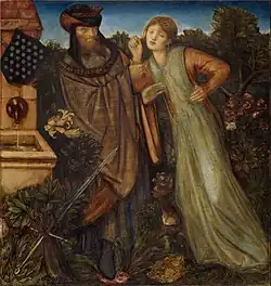19th-century painting of an older man and a young woman