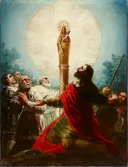 St. James and his disciples venerating Our Lady of the Pillar, painting by Goya (c. 1775–1780)