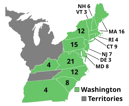 Electoral map, 1792 election