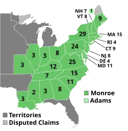 Electoral map, 1820 election