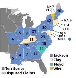 Electoral map, 1832 election