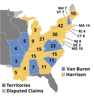 Electoral map, 1840 election