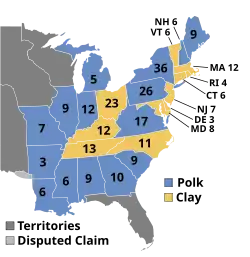 Electoral map, 1844 election