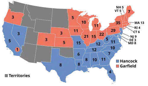Electoral map, 1880 election