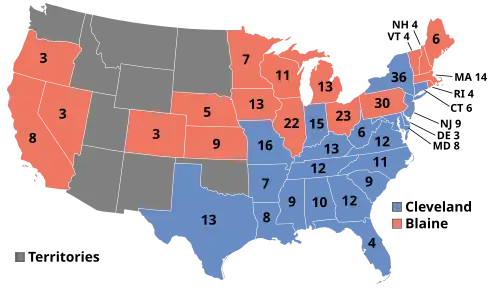 Electoral map, 1884 election