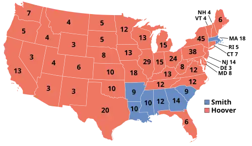 Electoral map, 1928 election